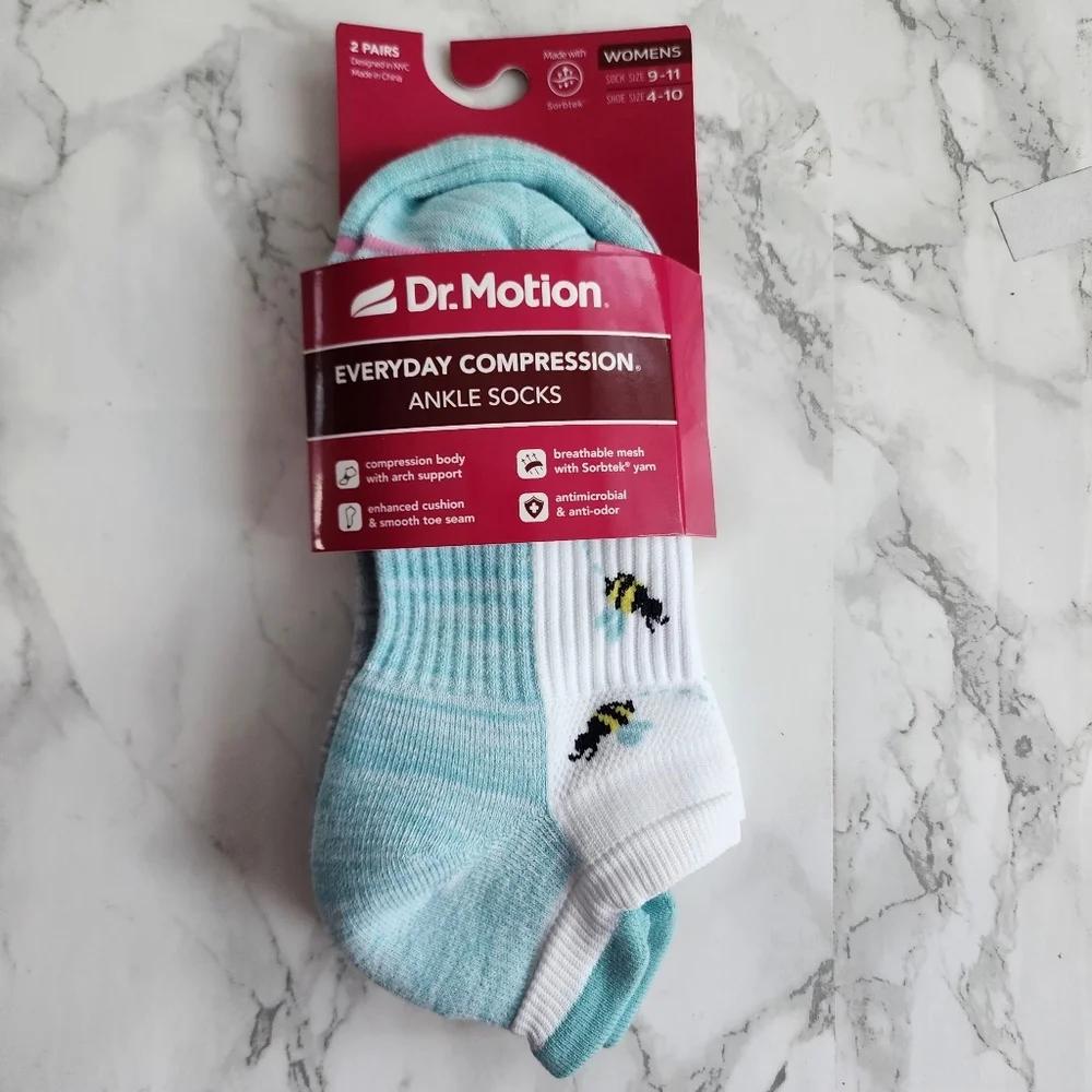 Dr. Motion Ankle Socks 6 Pairs Compression Socks Size Socks 9–11 Shoe 4-10